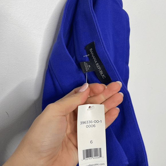 Banana Republic Bi Stretch Wrap Front Pencil Skirt blue career WOMEN'S 6 NWT - Picture 8 of 8